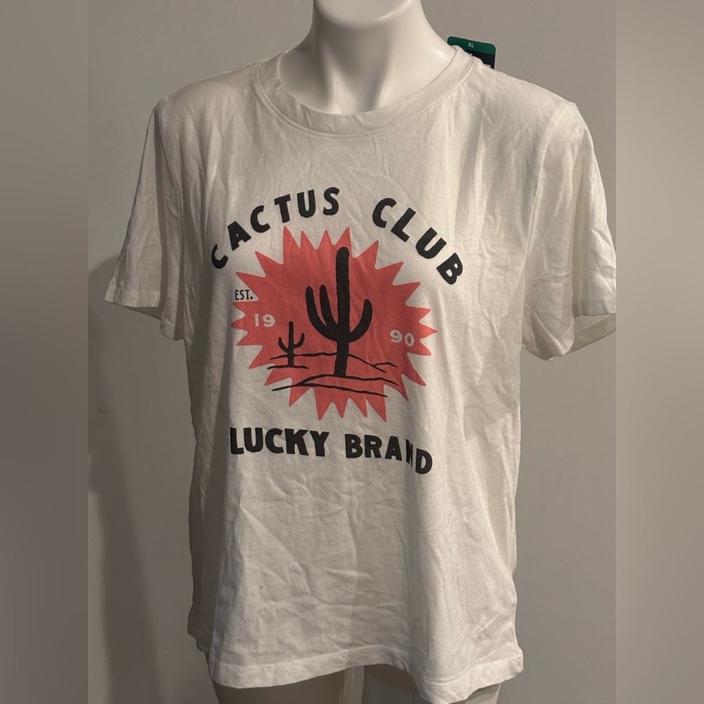 Lucky Brand White Cactus ClubGraphic Tee